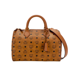 MCM Сумка-бостон Ella Canvas с кожаной сумкой, сумка через плечо, дорожная женская, бежевого цвета mwbesea03co001