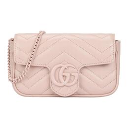 Gucci Сумка-клапан GG Marmont из кожи, сумка через плечо, мини-сумка женская, светло-розовая 476433-aacx4-5909