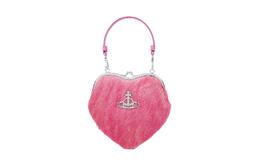 Vivienne Westwood Сумка в форме сердца из телячьей шерсти, портативный женский кошелек для монет, розовый 8050889709541