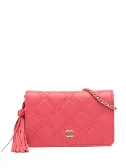 Chanel 2017-2018 Quilted Lambskin Double Stitch Tassel Wallet On Chain crossbody bag 31943112