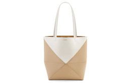 Loewe Блестящая сумка-тоут из коровьей кожи, сумка для покупок, женская сумка, мягкая, белая, с бумажным рисунком a779g50x18-8487