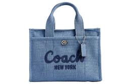 Coach Сумка-тоут Cargo из холста, сумка для покупок, холщовая сумка, женская сумка среднего размера, серебристо-сланцево-синяя cp164-lhsbl