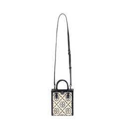 Tory Burch Сумка через плечо с тиснением под крокодила, цветочным узором и монограммой, женская, черная, мини 152402-001