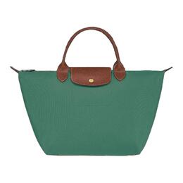 Сумка-мешок Le Pliage из полиамидного холста с кожаной отделкой, женская, среднего размера, цвет шалфей Longchamp 1623089p84