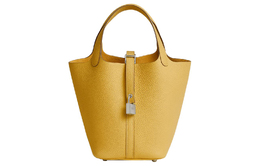 Сумка-ведро Picotin Clemence Bullock из кожи, женская, цвет "солнечный блеск" Hermes h056289ckb4