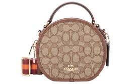 Coach Коуч Сумка через плечо маленькая женская хаки с кантиком и жаккардом из изысканной шагрени co986-imvgb