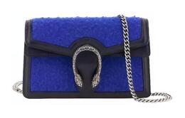 Gucci Сумка через плечо из ткани и коровьей кожи, женская, синяя 476432-2jwdm-4561