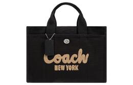 Coach Сумка-карго из ткани, холщовая, наплечная сумка, сумка через плечо, обычная женская, черная cp158-lhblk