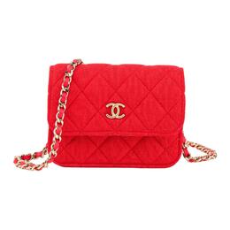 Chanel Сумка через плечо из ткани, мини, женская, красная cd0104-b10061-nl806