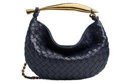 Bottega Veneta Сумка-шоппер SARDINE из овчины, сумка-шоппер, сумка через плечо, маленькая женская, цвет "космический синий" 776768vcpp18847