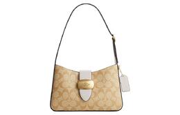 Coach Сумка Eliza из искусственной кожи с коровьим спилком на одно плечо, среднего размера, женская, светло-хаки cp005-imdqc