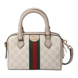 Gucci Сумка Ophidia GG Supreme из холста с кожаной наплечной сумкой, женская, бежево-белая, мини 772053-uulag-9682