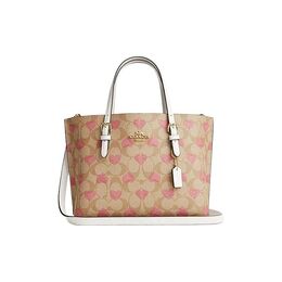 Coach Сумка-шоппер Mollie из ПВХ, сумка-шоппер, сумка через плечо, женская, среднего размера, светло-хаки и мелово-белого цвета cp057-imotv