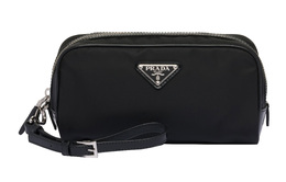 Prada Клатч из нейлоновой ткани с кожей, обычный, мужской, черный 2ne063_789_f0002