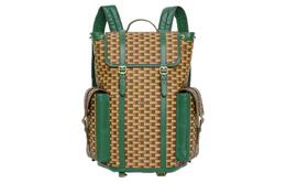 Bally Рюкзак из ткани с телячьей кожей, большой размер, мужской, коричневый и зеленый цвета 6305096