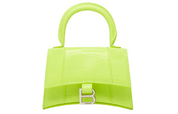 Balenciaga Сумка-часы из коровьей кожи, мини-сумка через плечо, женская, неоново-желтая 637372-15vdy-7206