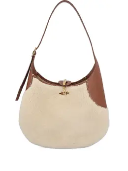 Loro Piana medium Bobbin shearling leather-trim shoulder bag 31923447