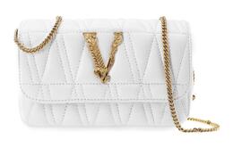 Versace Клатч из овчины, сумка через плечо, стандартная женская, белого цвета dbfi002-d2ntrt-6w17v