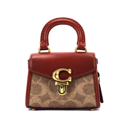 Coach Мини-сумка Sammy Canvas с кожей DaiFeng, женская, цвета хаки и коричневого cp399-b4nq4