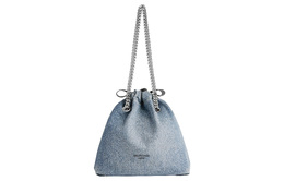 Balenciaga Сумка для мусора CRUSH Cotton, сумка-шоппер, сумка для покупок, женская сумка Trumpets, синяя джинсовая 7429422aaya4661