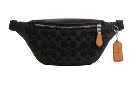 Coach Сумка через плечо Warren Fabric с коровьей кожей, мини-сумка унисекс, угольно-черная co918-svbk