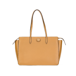 Tory Burch Сумка-шоппер Robinson Litchi Grain Leather, большая женская сумка-тоут, цвет "паб коричневый" 143240-244 | tavern brown