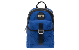 Gucci Сумка Off The Grid из переработанного нейлона с лоскутным принтом, кожаная, через плечо, мужская, синяя 658631-h9hun-4267