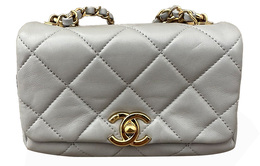 Сумка из овчины, сумка через плечо, мини-сумка для женщин, серая Chanel as3365-b08472-nj057