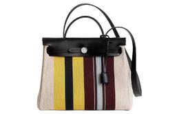 Hermes Сумка Herbag Zip H Plume Canvas с охотничьей телячьей кожей, сумка-шоппер, женская, черная и разноцветная h085372ckaa