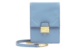 Fendi Сумка-кошелек для мобильного телефона Kan U из телячьей кожи в сочетании с овечьей, мини-сумка через плечо унисекс, синяя 8m0436-a5dy-f1a1u
