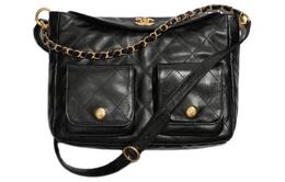 Chanel Сумка из гладкой коровьей кожи, сумка на плечо, сумка через плечо, большого размера, женская, черного цвета as4668-b15543-94305