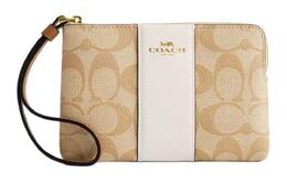 Coach Мини-клатч из парусины с угловой молнией, женский, светло-хаки cr945-imwqj
