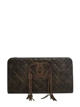 Chanel 2010-2011 Metallic Lambskin CC Chain Fringe clutch bag 31943363