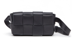 Bottega Veneta Женская поясная сумка CASSETTE из овчины, черная 668572-vmay18425