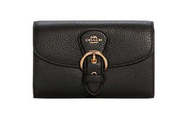 Кошелек-клатч Kleo Leather Trumpets для женщин черный Coach c6896-imblk