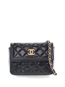 Chanel 2020 Quilted Shiny Aged Calfskin Waist belt bag 31701385
