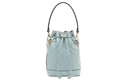 Fendi Сумка-ведро Mon Tresor из телячьей кожи, сумка-мессенджер, сумка через плечо, женская сумка-трубы, светло-голубая 8bs093-anwt-f1npu