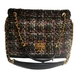 Tory Burch Сумка Britten Flannel с кожаным ремешком через плечо, женская, черная и разноцветная 86068-496