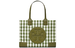 Tory Burch Сумка-шоппер из искусственной кожи, мини-сумка, женская, оливково-зеленая и цвета слоновой кости, в клетку 84377-304