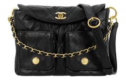Chanel Сумка через плечо из гладкой коровьей кожи, маленькая женская, черная as4743-b15543-94305