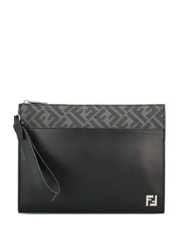 Fendi FF motif leather clutch 31919147