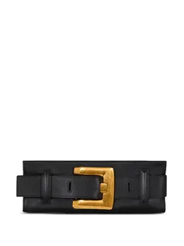 Balmain Anthem buckle-detail calfskin-leather clutch 31364445