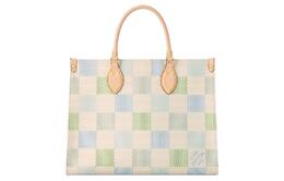 Louis Vuitton Сумка-шоппер ONTHEGO из кожи, сумка-тоут, женская, светло-коричневого и бежевого цвета n40518