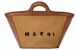 Marni Сумка TROPICALIA из коровьей кожи, плетеная, наплечная, через плечо, женская, коричневая, Trumpets bmmp0068q0-p3860-00m50