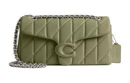 Coach Сумка-хобо из кожи полосатой наппы, сумка через плечо, сумка на плечо, обычная женская, цвет "мшистый зеленый" cp147-lhmos