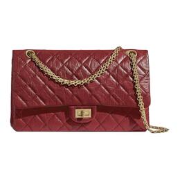 Chanel 2.55 Винтажная сумка через плечо из телячьей кожи, женская, цвет бордовый, Trumpets a37586-y04634-c3905
