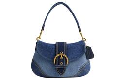 Coach Сумка-кошелек Soho Denim с переработанной кожей, большой размер, женская, джинсовая, синяя cr737-b4ljf