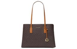 Michael Kors Сумка-шоппер из искусственной кожи, сумка-шоппер, сумка на плечо, женская сумка среднего размера, темно-коричневая и желудь коричневого цвета 30s4g9rt2b-brn-acorn