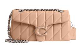 Coach Сумка-хобо из кожи полосатой наппы, сумка через плечо, женская, бежево-желтого цвета, среднего размера cp147-lhwft