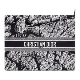 Женский клатч Christian DiorTravel из технической ткани, черный/белый s5440obqd-m993